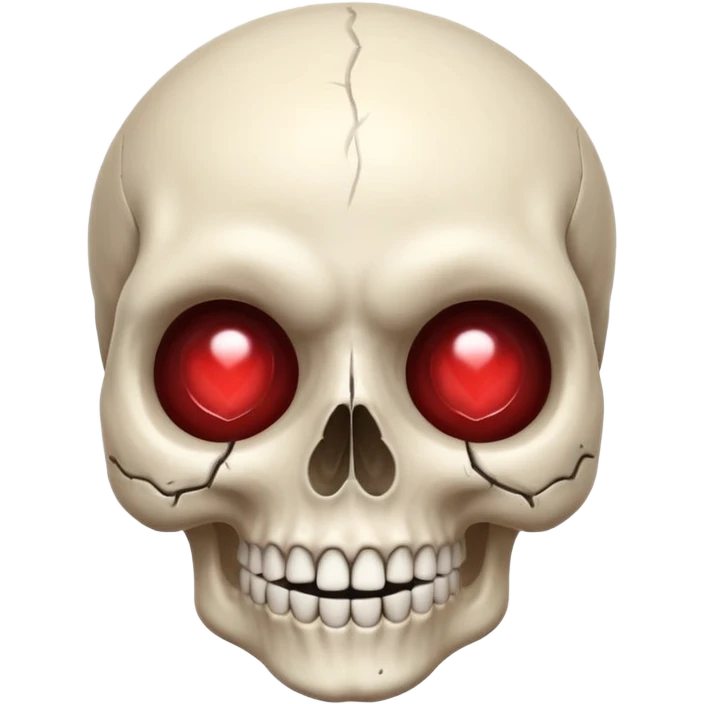 If it's not too difficult, draw a skull with a smile, and have hearts drawn in pencil in its eye sockets, with a transparent background. emoji