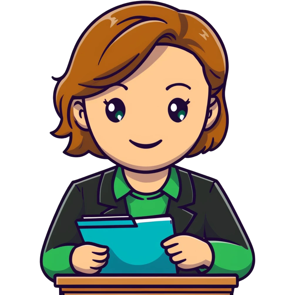 happy teacher with light brown hair and green eyes emoji