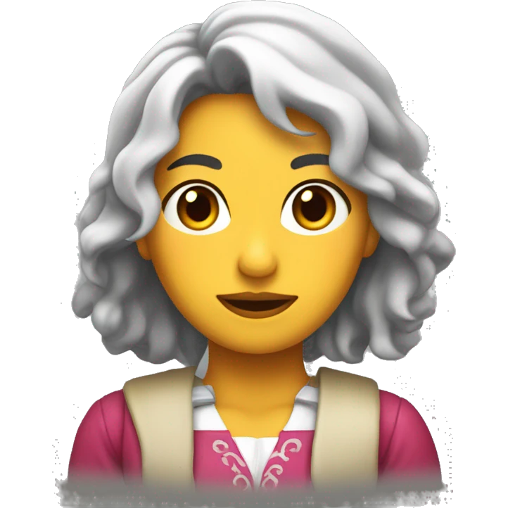 Chica blanca rizada peliroja emoji