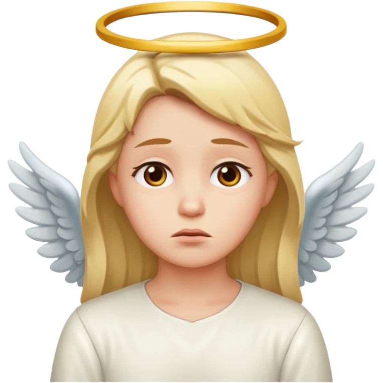 Make an angel 😇 emoji that is a bit sad like bored emoji