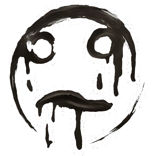 chinese brush enso with psychotic spatters, no facial features emoji