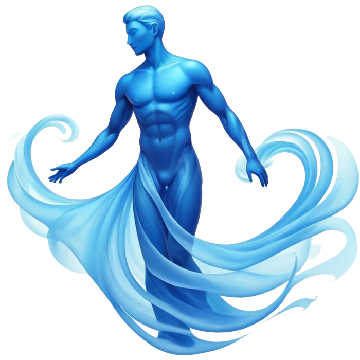 Male form made entirely of swirling ethereal energy, flowing abstract waves creating masculine silhouette, no detailed features emoji