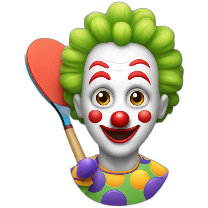 clown with pingpong bat emoji
