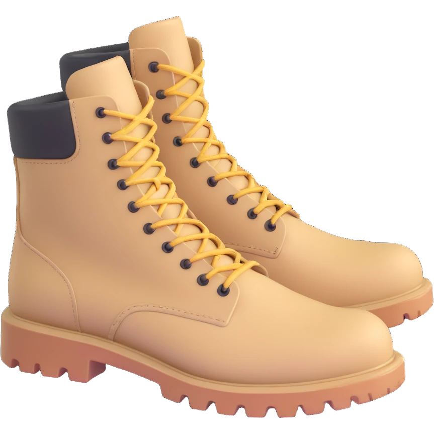 military beige hiking boots emoji