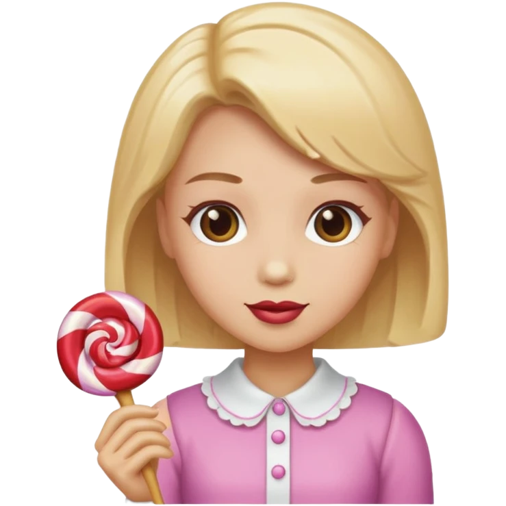 single charactarized personified candy sweet treat with single hair color and accessories emoji