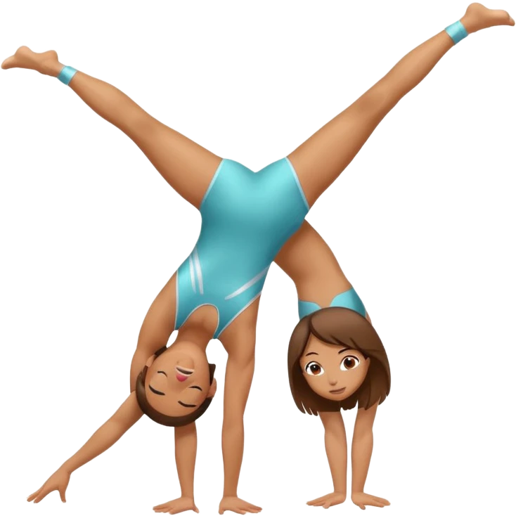 Niña gimnasta haciendo un arco  emoji