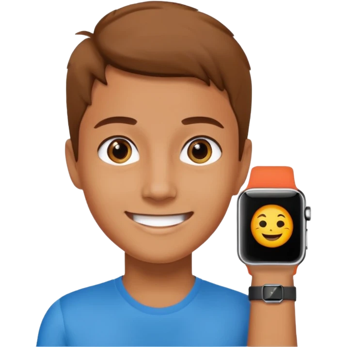 Young person wearing a smartwatch emoji