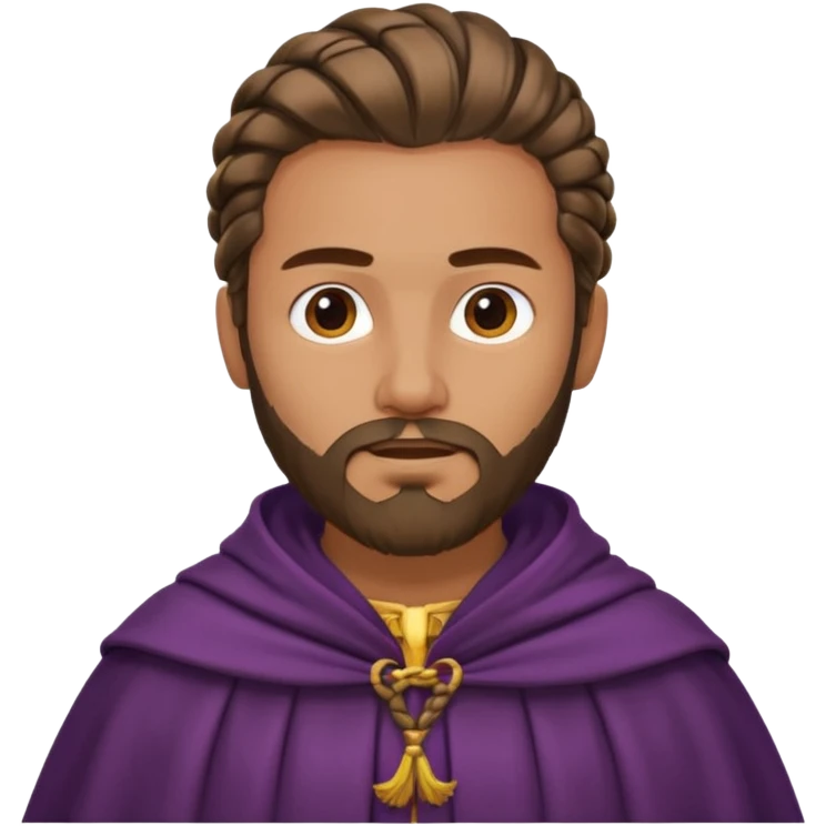 man with braided hair, beard and cloak emoji