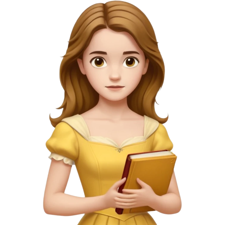 emma watson long hair as belle Cinematic Realistic emoji