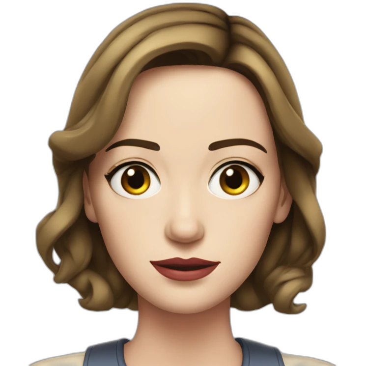 Emily blunt serious cartoon wearing tee emoji