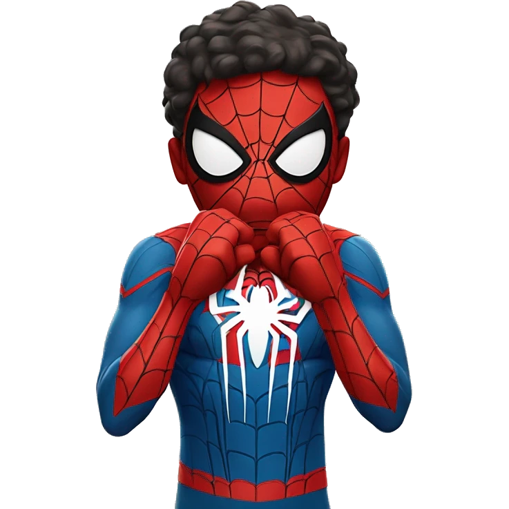 Spider-Man making a heart with his hands  emoji