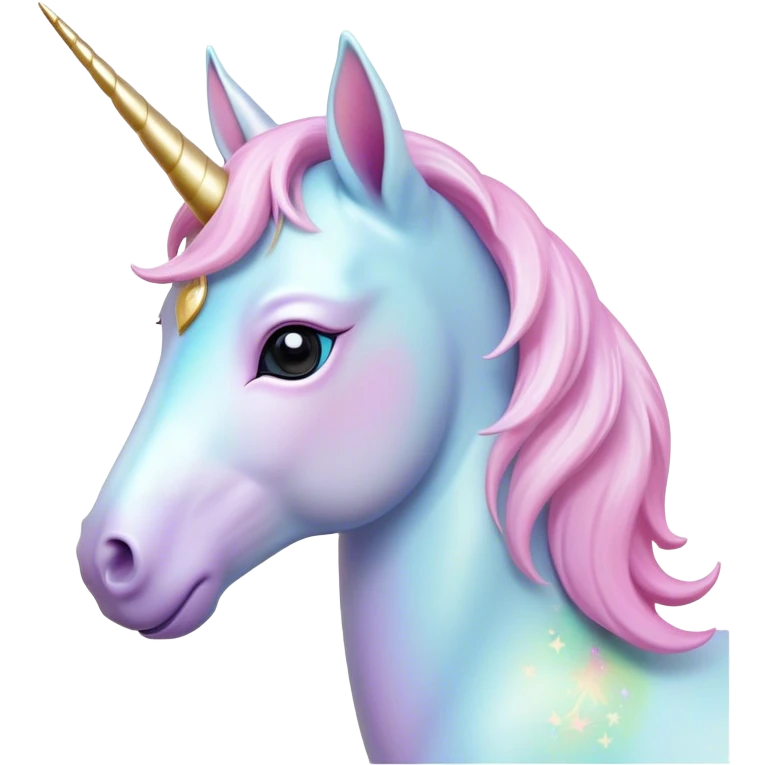 Cinematic Noble Unicorn Pony Portrait Emoji, Poised and graceful, with a delicate, miniature equine build adorned with a soft, pastel color, a tiny, shimmering horn and a silky mane that hints at magical charm, Simplified yet sharp and sophisticated features, highly detailed, glowing with a soft, enchanted glow, high shine, intelligent and spirited, stylized with an air of fairy-tale elegance, focused and poised, soft glowing outline, capturing the essence of a watchful and confident unicorn pony that appears ready to trot out of the screen with graceful magic! emoji