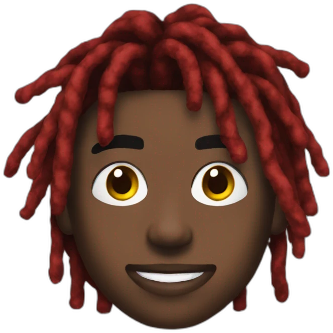 Playboi carti with red and black colored dreads emoji