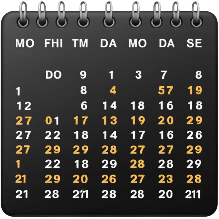 payment schedule — a black matte calendar emoji