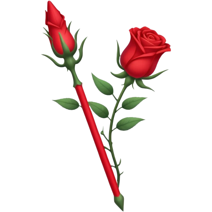 trident entouré de roses (fleurs) emoji