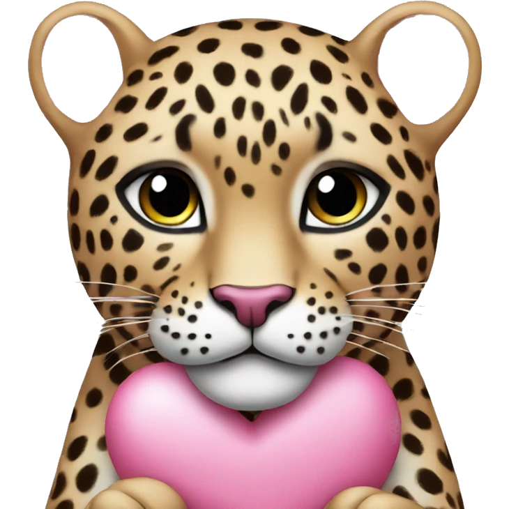pink heart leopard  emoji