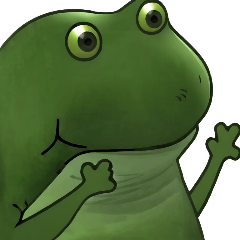 frog meme character waving hello emoji