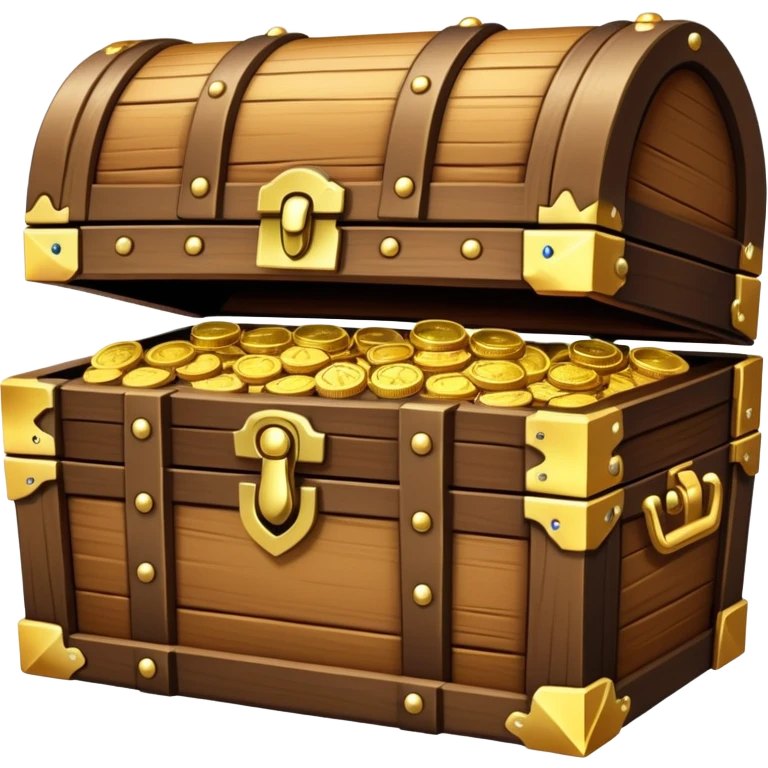 treasure chest filled with gold coins and jewels emoji
