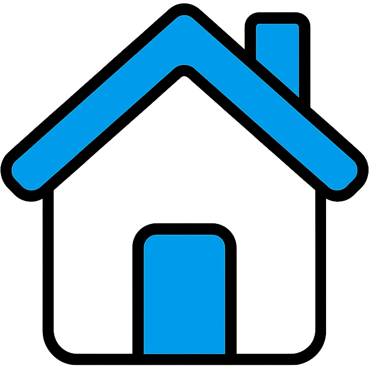 home icon, flat icon, blue and white color scheme, minimalistic style emoji