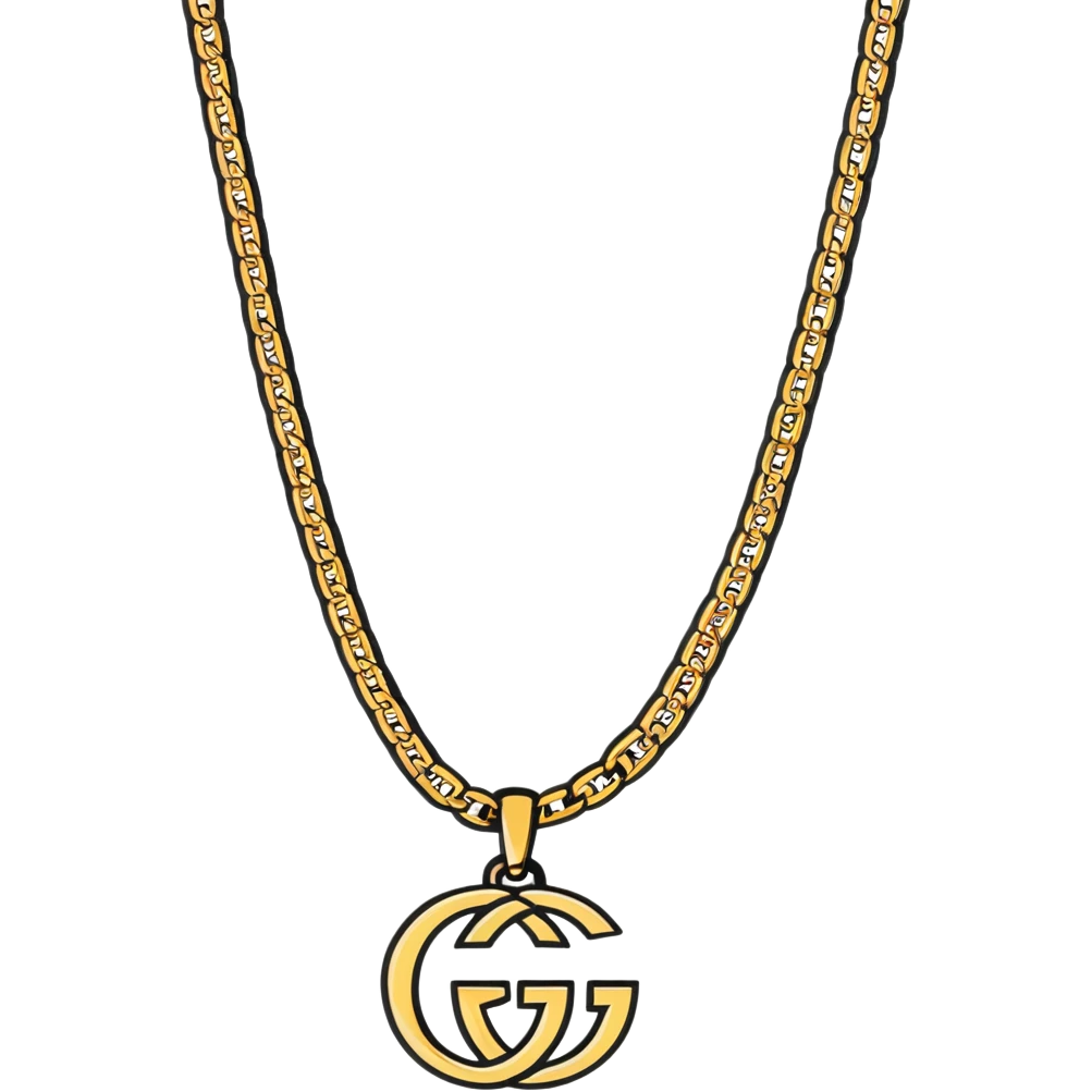 gold Gucci chain with G logo pendant emoji