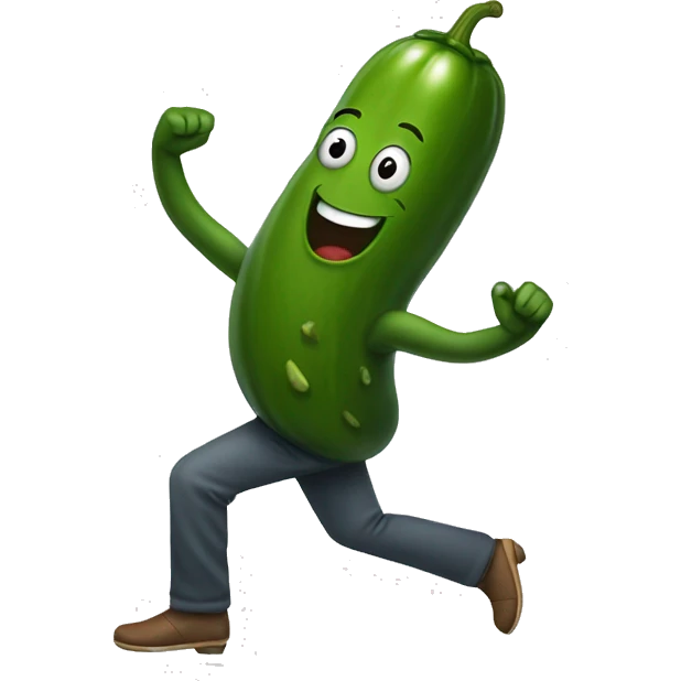 Dancing pickle emoji
