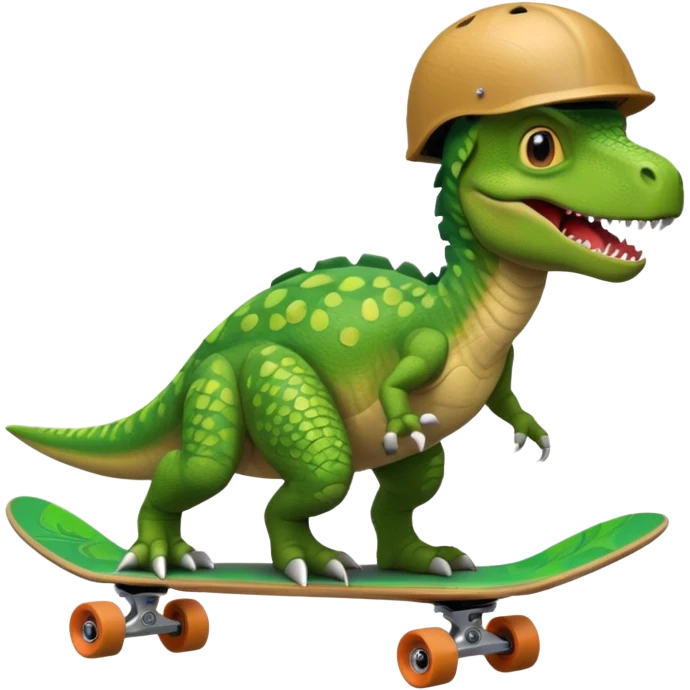 Dinosaur on a skateboard emoji
