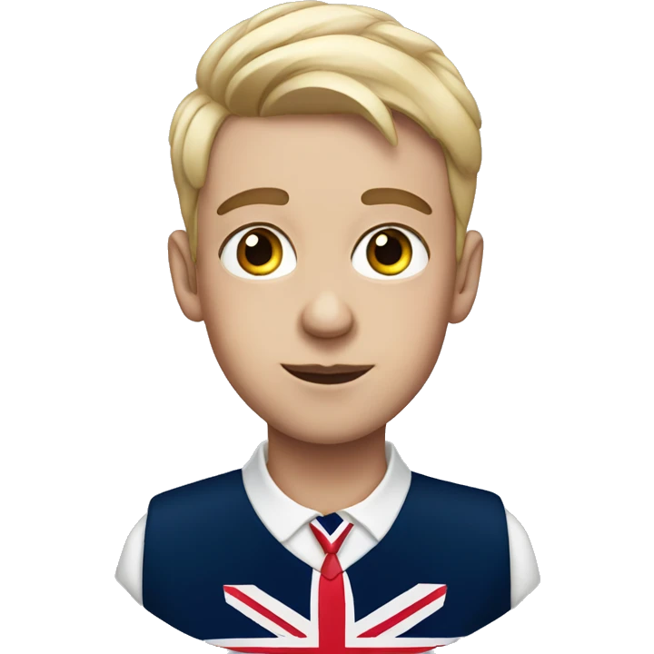 British boy wearing British makeup with fake lashes  emoji
