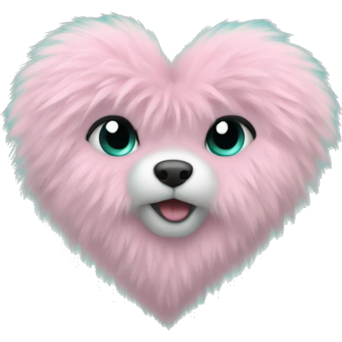 Teal fur heart emoji
