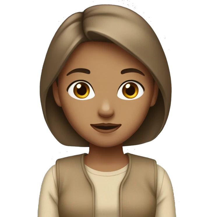 Girl brown hair wearin beige binnie emoji