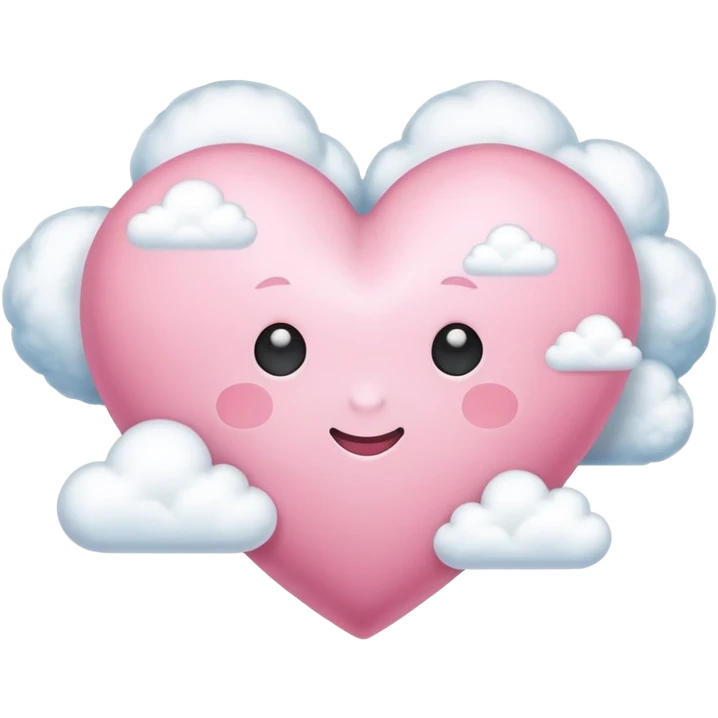 pink heart + cloud emoji