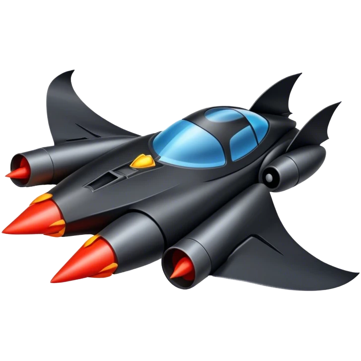 batmobile in rocket ship boom rocket at take-off  emoji