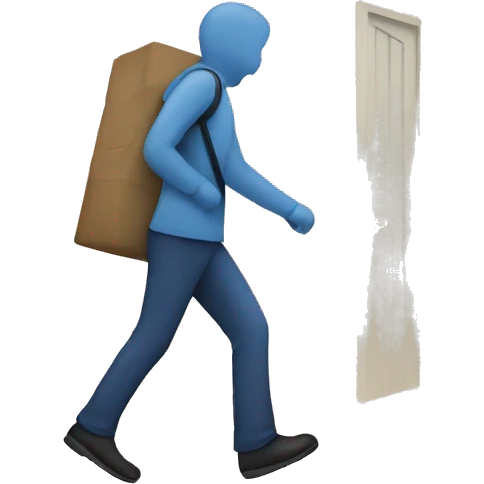 An emoji of a person walking toward a house, symbolizing entering or arriving at home emoji