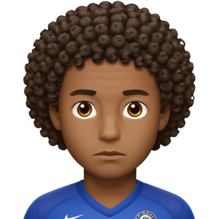 Chelsea player Esteban, with short curly hair and dark skin. emoji