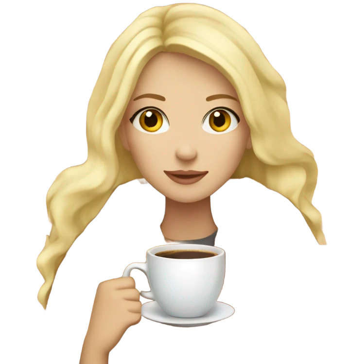 Blonde girl autumn with blanket and coffee emoji
