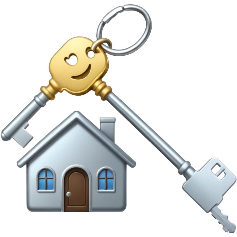 simple and friendly key with house emoji emoji