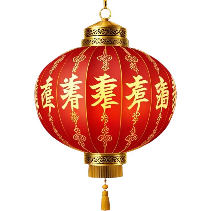 Chinese New Year red lantern – Cinematic Realistic Chinese New Year Red Lantern, depicted as an exquisitely crafted lantern adorned with intricate red and gold patterns, softly glowing against a dark background with subtle calligraphic details, evoking festive warmth and tradition. emoji