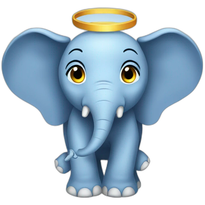 blue angel elephant cartoon emoji