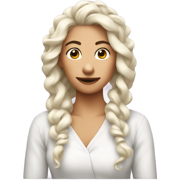 twisted hair white  emoji