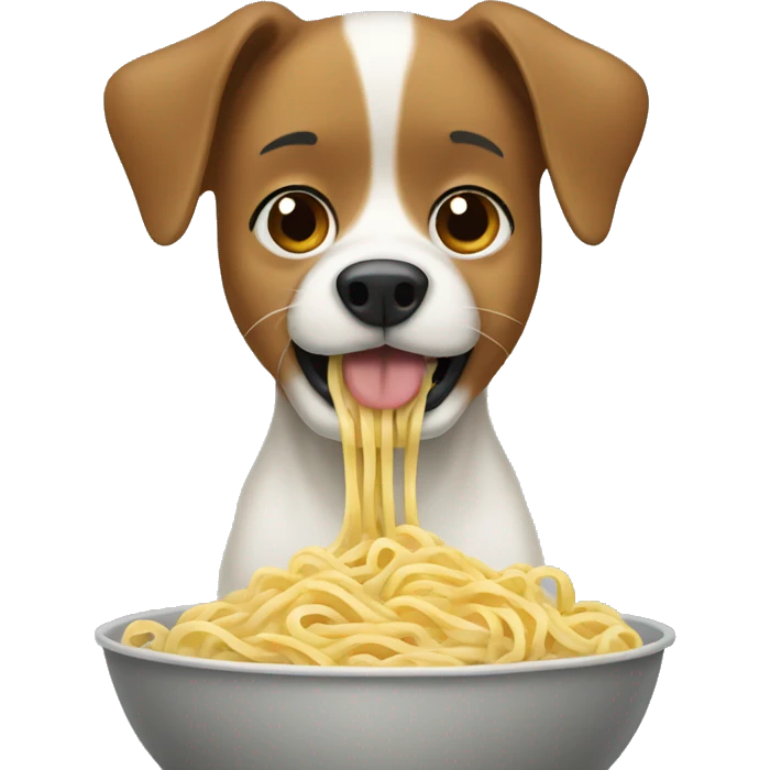Dog eat noodles emoji