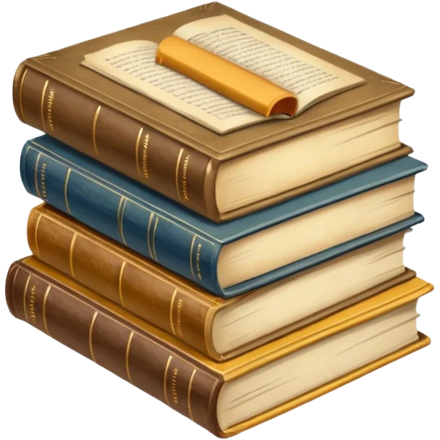 could they be a satck of known books but one of them is opened like at the bottom emoji