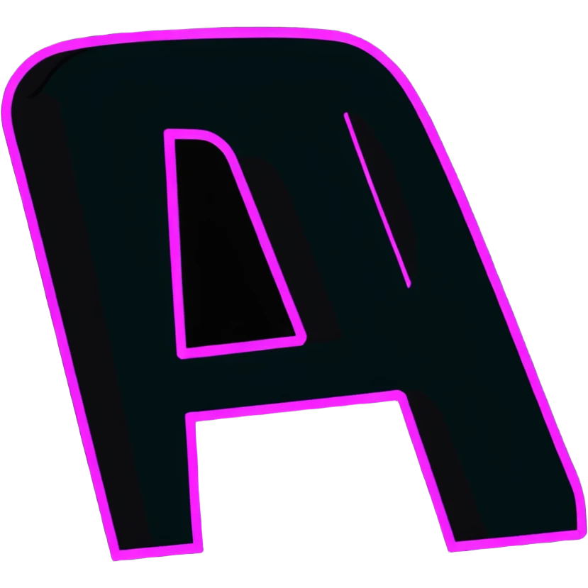 Capital letter A with neon glowing effect emoji