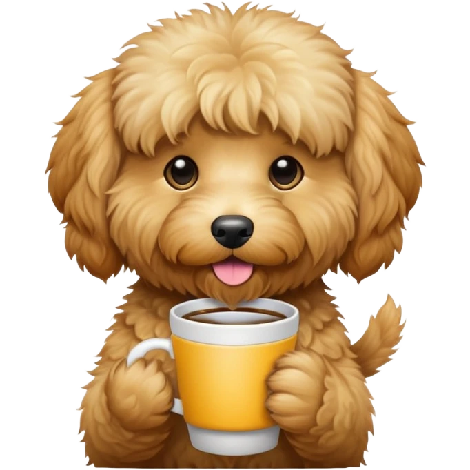 golden doodle with cup emoji