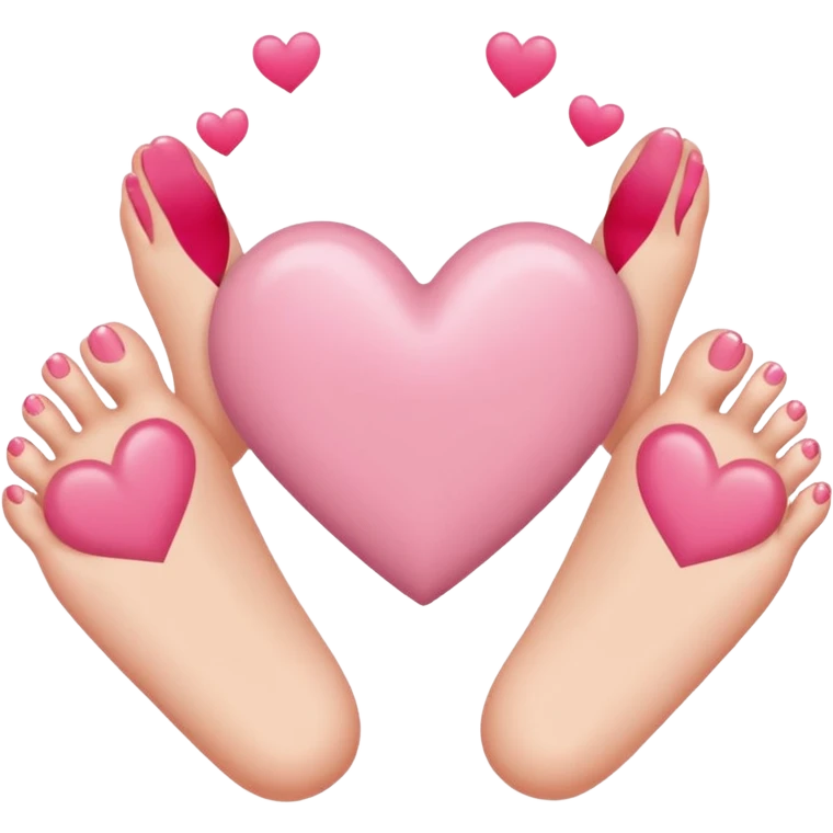hand heart but with feet instead of a hand emoji