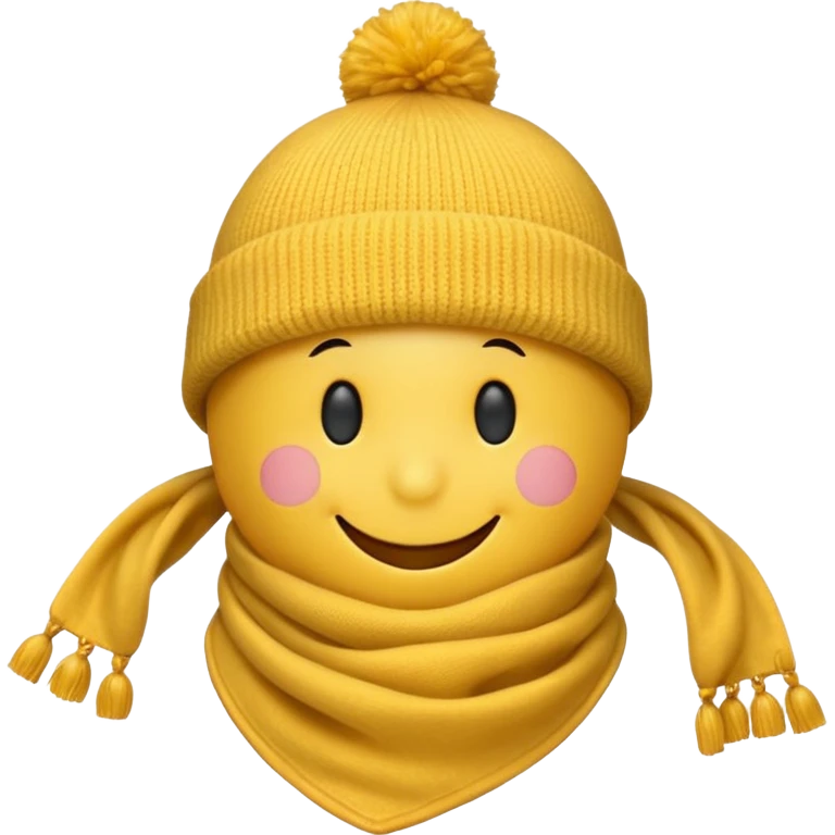 smiley face cold hat scarf emoji