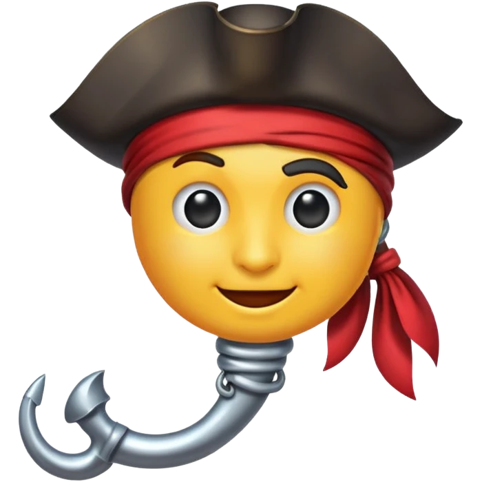 Pirate Hook, clean vector emoji, , white background emoji