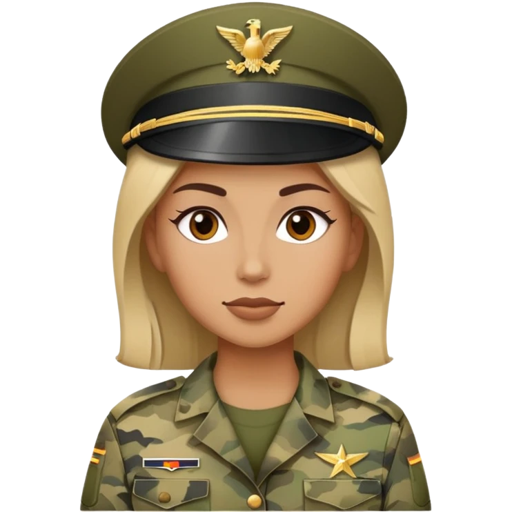 Woman in camo military uniform  emoji
