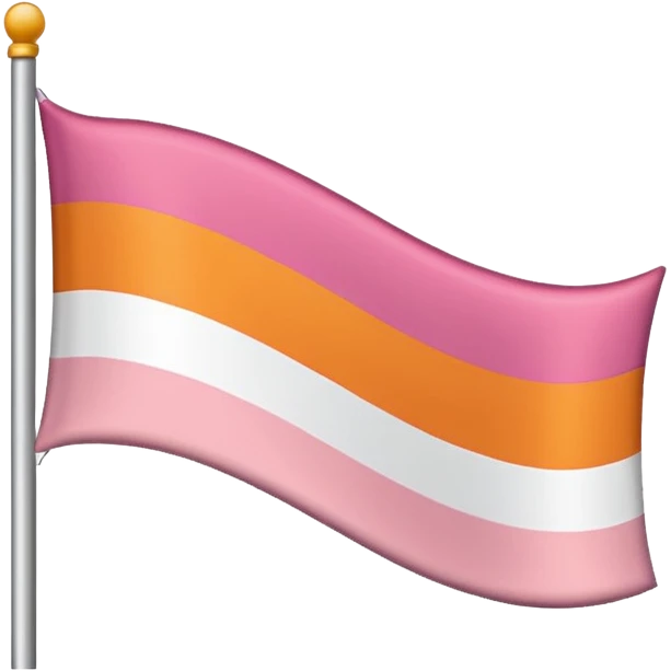 flag with the following colours in order in single horizontal stripes: dark orange, light orange, white, light pink, dark pink emoji