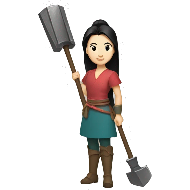 Mulan with pickhammer emoji