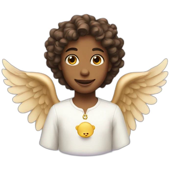 Angel with a monkey face emoji