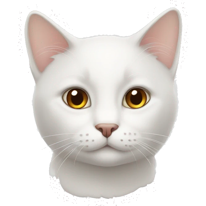 white cat with brown eyes emoji